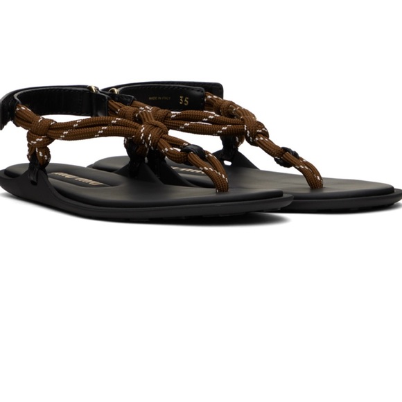 Miu miu brown, and black rivier cord, leather sandal - Picture 3 of 3